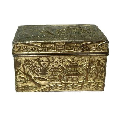 Antique Japanese Meiji Silver Bonbonniere Russo-Japanese War 1904-05 Box - back view