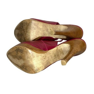 Moda In Pelle Caterpilla Hot Pink Slingback Heels UK 5 EU 39 Boxed Magenta