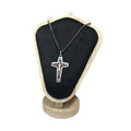 Vintage Sterling Silver Enamel Crucifix Cross Pendant Necklace 925 Jesus Christ