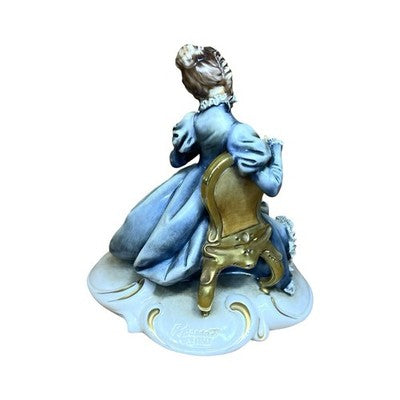 Vintage A Borsato Milano Italian Porcelain Lady Rose Figurine Lace