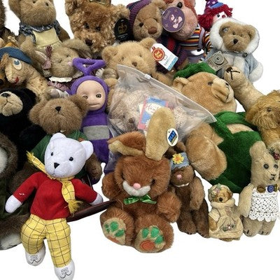 40+ Vintage Teddy Bear & Soft Toy Job Lot Harrods Rupert Teletubbies Boyds Toys