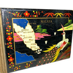 Vintage Musical Photo Album Black Lacquer Mother of Pearl Peacock Oriental Box