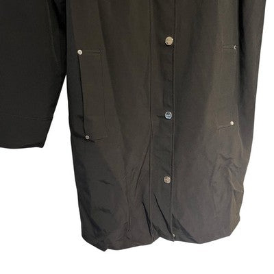 DKNY Women's Black Parka Jacket Coat Hooded Winter Warm Large Zip Slits BNWT