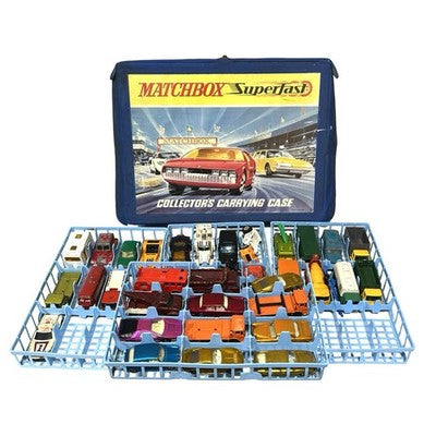 Vintage Matchbox Collectors Case with 38 Cars Lesney Diecast Car Job Lot