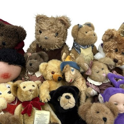 40+ Vintage Teddy Bear & Soft Toy Job Lot Harrods Rupert Teletubbies Boyds Toys