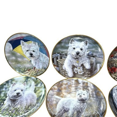9x Danbury Mint Westies Plates Paul Doyle West Highland Terrier Dogs