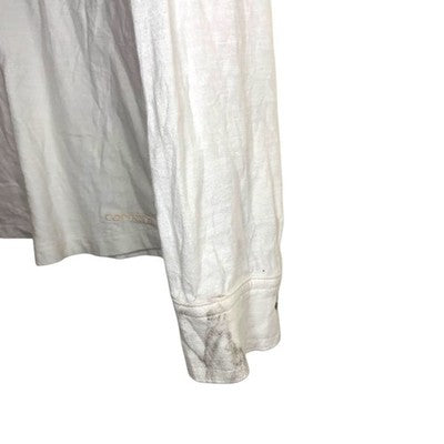 Carhartt Long Sleeve Polo Shirt Beige Cotton Workwear Unisex M UK 8-10 Vintage