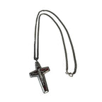 Vintage Sterling Silver Enamel Crucifix Cross Pendant Necklace 925 Jesus Christ