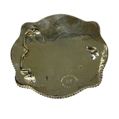 Montana Silversmiths Silver Plate Eagle Western Cowboy Belt Buckle USA - back view