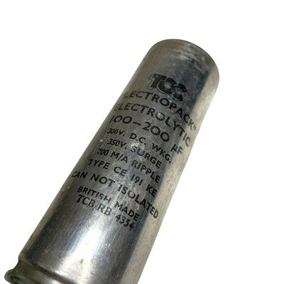 Vintage TCC Lectropack Electrolytic Capacitor Can Condenser CE191KE 100-200uF