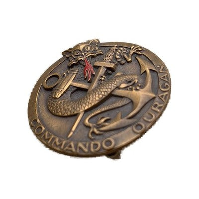 Vintage French Naval Commando Ouragan Bronze Badge Indochina War Arthus Bertrand