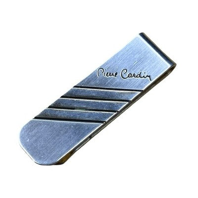 Vintage Pierre Cardin Gold Tone Money Clip Signed Geometric Stripe Design