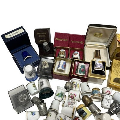 Large Vintage Collectable Thimble Job Lot Royal Doulton Spode Caverswall Boxed