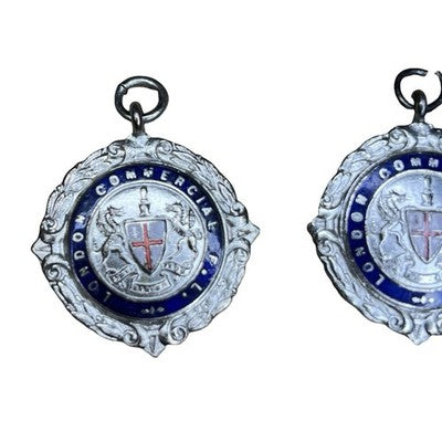 2x Vintage London Commercial FL Enamel Winners Medals 1949-54 — view 2