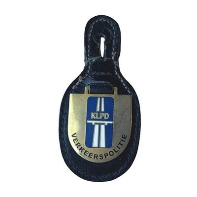 Dutch KLPD Verkeerspolitie Traffic Police Badge Netherlands Leather Hanger