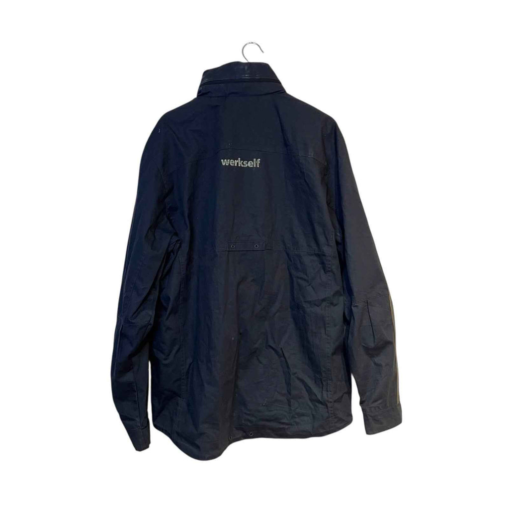 Modern Y2K Adidas Jacket Coat Dark Grey with Embroidered Bayer Leverkusen Logo