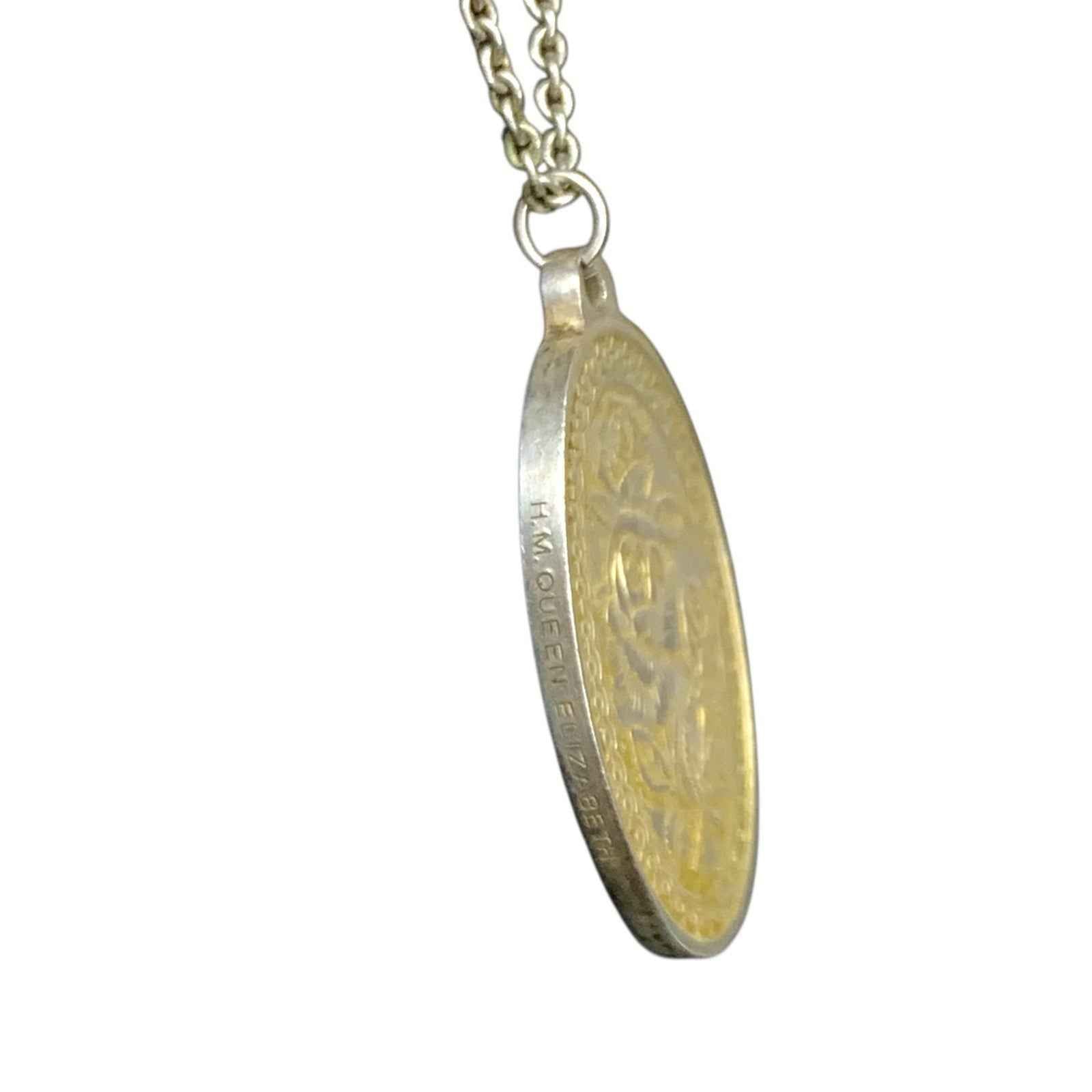 Vintage Sterling Silver Commemorative Necklace Case Queen Mother HM Elizabeth