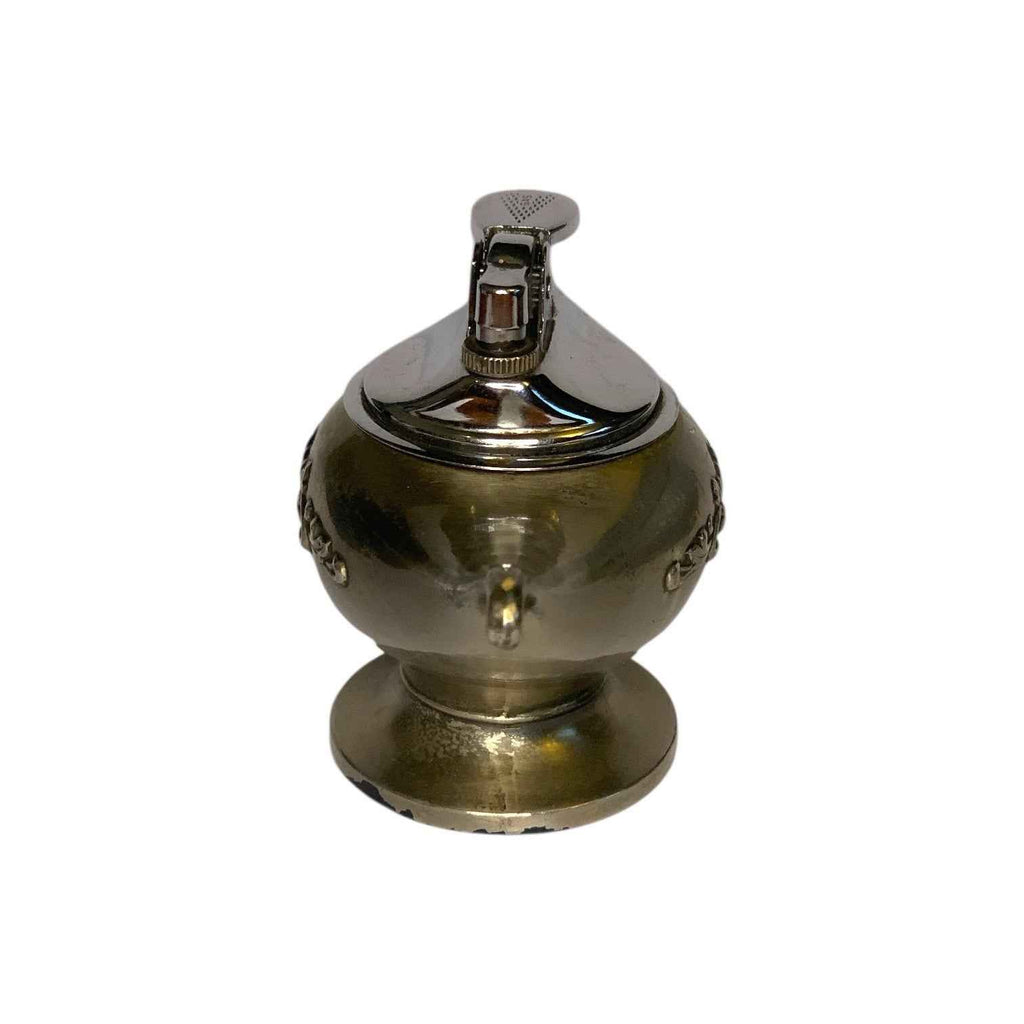 Vintage Gold Tone Brass Aladdin Genie Lamp Table Lighter Ornate Figural Japan