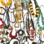 Vintage 1kg African Tribal Jewellery Bundle Carved Bovine Bone Necklaces