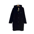 DKNY Women's Parka Coat, Black Hooded, Size S with Back Side Zip Slits BNWT