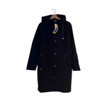 DKNY Women's Parka Coat, Black Hooded, Size S with Back Side Zip Slits BNWT