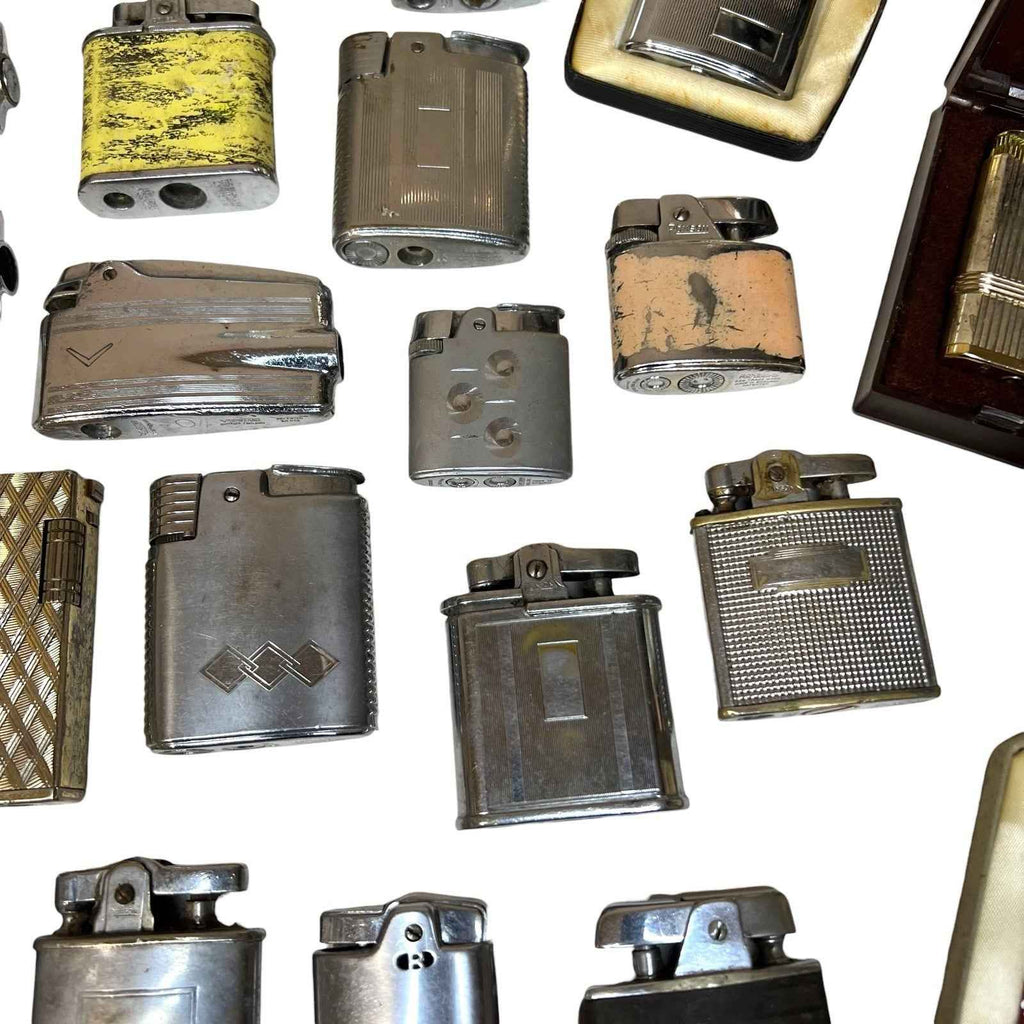 Bundle 37x Vintage Ronson Petrol Lighters Silver Tone - Varaflame Comet Some Box