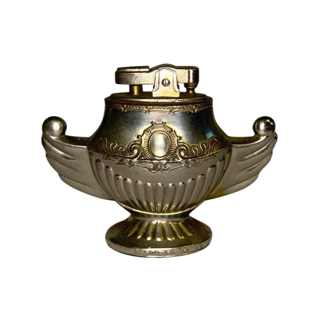 Vintage Aladdin Genie Lamp Table Lighter Japan Metal Ornate Design Tobacciana