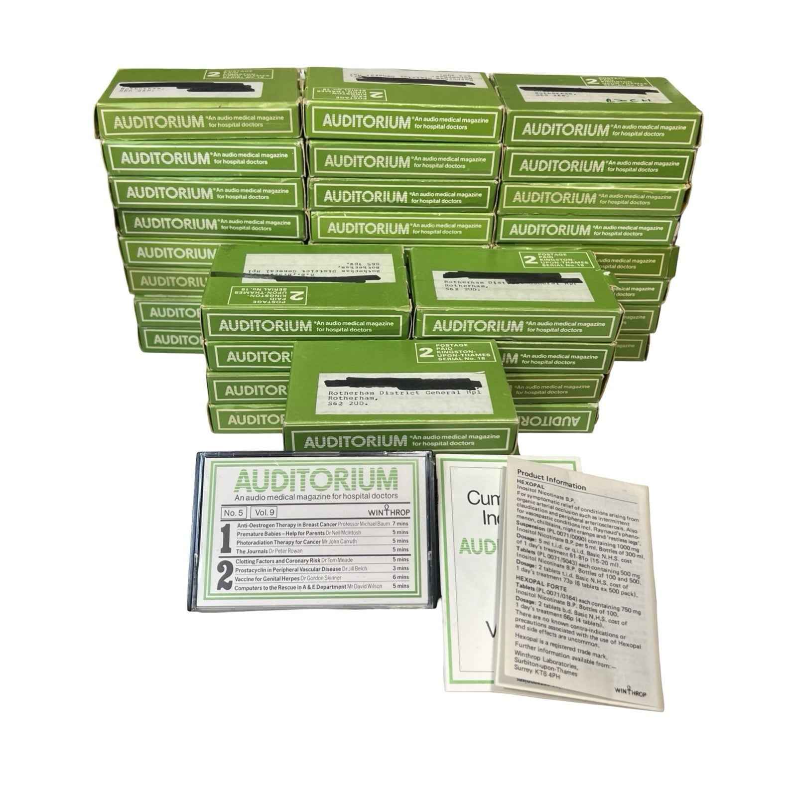Vintage AUDITORIUM Medical Audio Cassette Job Lot Hospital Doctor Training