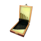 Set 5 Spear Point Drill Bits Glass Tile Tungsten Carbide 4–10mm with Wooden Box