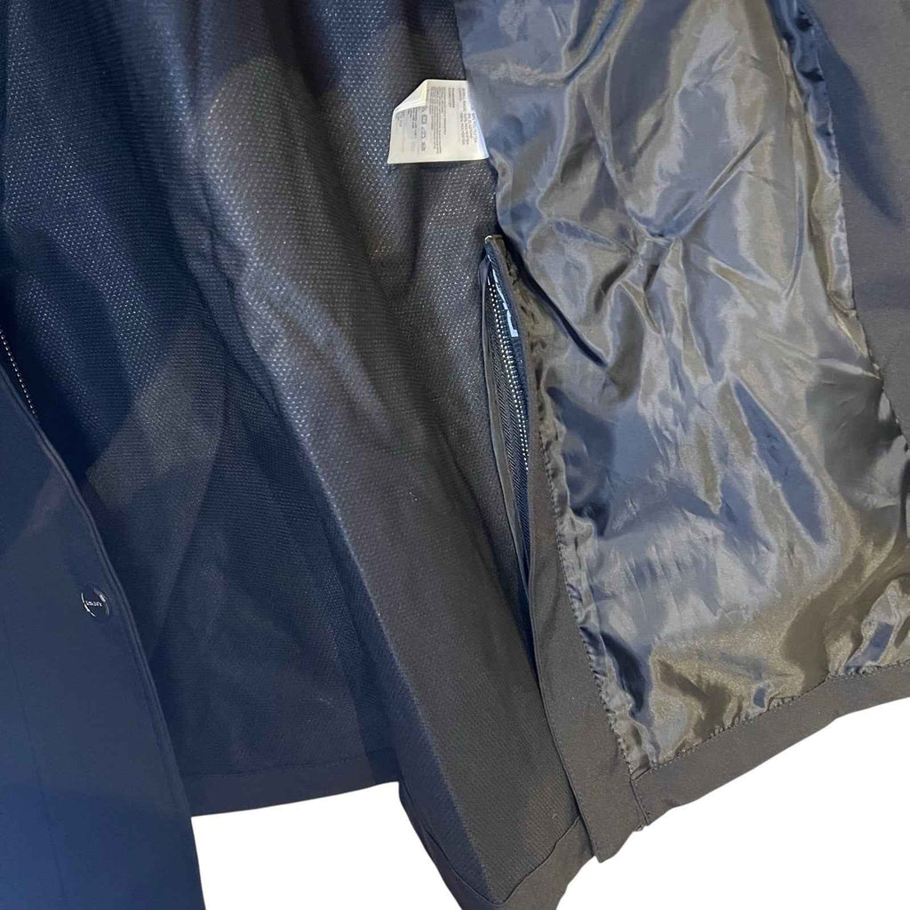 DKNY Women's Parka Coat, Black Hooded, Size L with Back Side Zip Slits BNWT