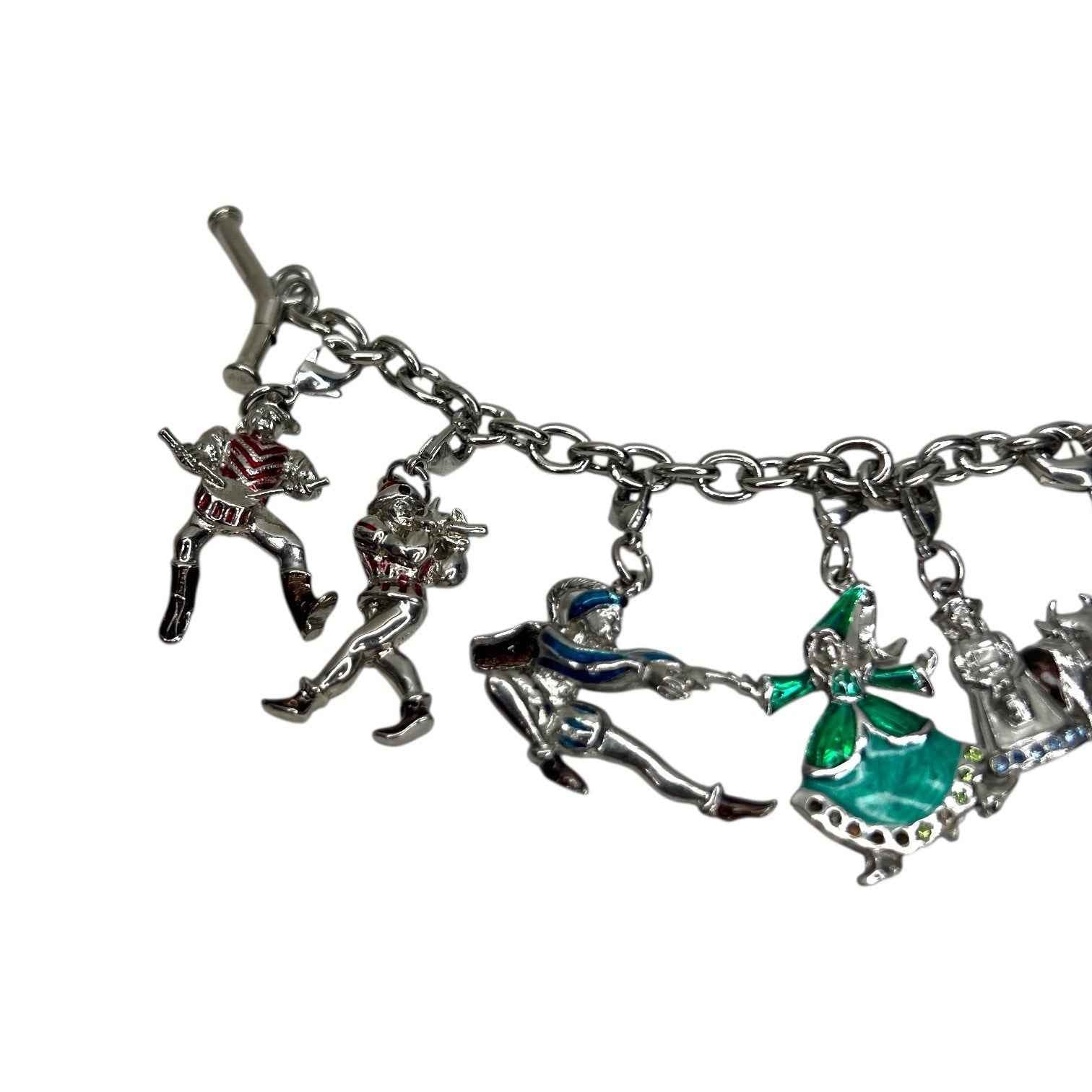 Vintage 12 Days of Christmas Charm Bracelet Enamel Holiday Jewellery - 1 Missing
