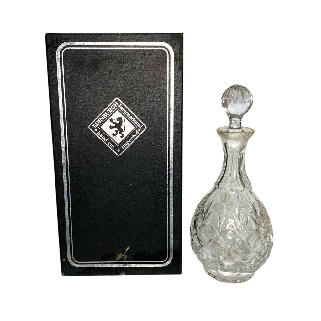 Edinburgh International Crystal Cut Decanter & Stopper Facet Neck Boxed
