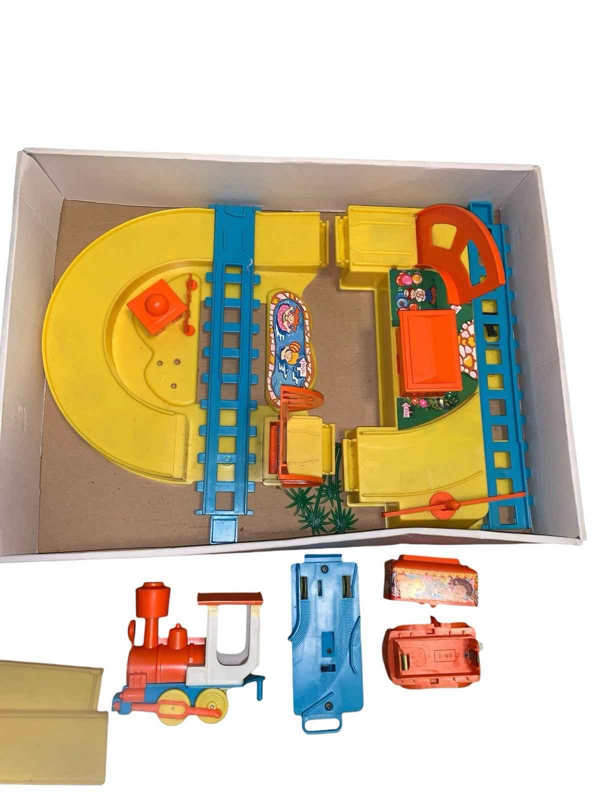 Vintage Piggy Back Choo Choo Train Set - Rare - Like Tomy Big Loader