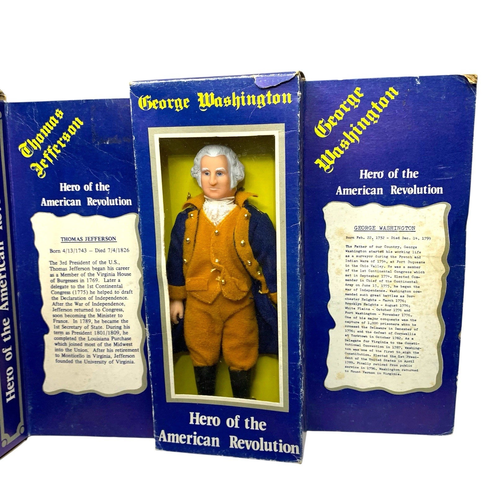 2x Hero of the American Revolution Dolls Thomas Jefferson George Washington Antique Dolls by TheVoyageBird