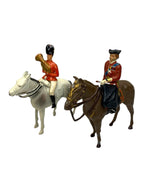 2x Tin Metal Horse Figures Queen Elizabeth II Cavalry Musician Made in England Tins by TheVoyageBird