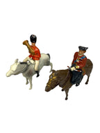 2x Tin Metal Horse Figures Queen Elizabeth II Cavalry Musician Made in England Tins by TheVoyageBird