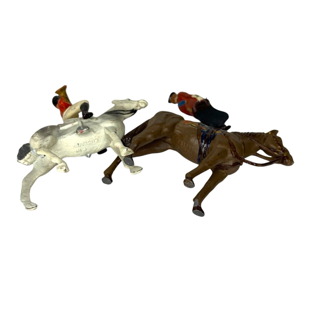 2x Tin Metal Horse Figures Queen Elizabeth II Cavalry Musician Made in England Tins by TheVoyageBird