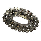 Vintage Navajo Style Native American Oval Brooch with Faux Turquoise