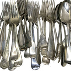 Large Bundle 62x Mixed Cutlery Silver Plated Nickel EPNS Forks Spoons Vintage