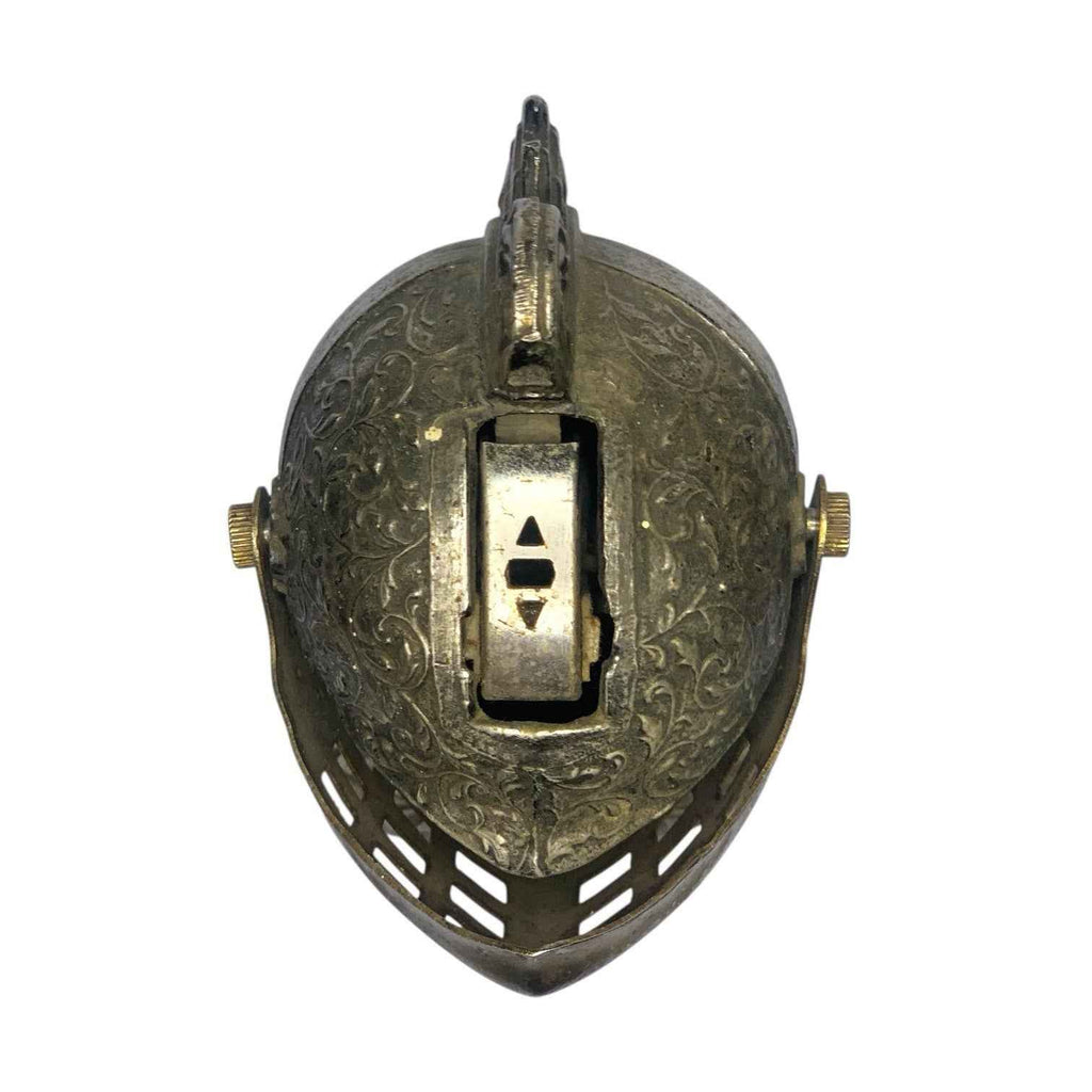 Rare Vintage Knight Helmet Table Lighter Armour Head Japan Metal Tobacciana