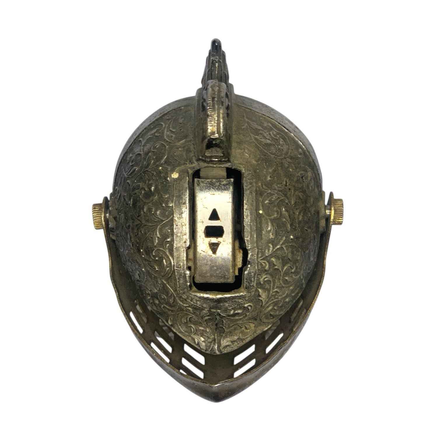 Rare Vintage Knight Helmet Table Lighter Armour Head Japan Metal Tobacciana