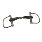 Rubber Covered Jointed D Ring D Race Stainless Steel Horse Pony Bit Good Conditi