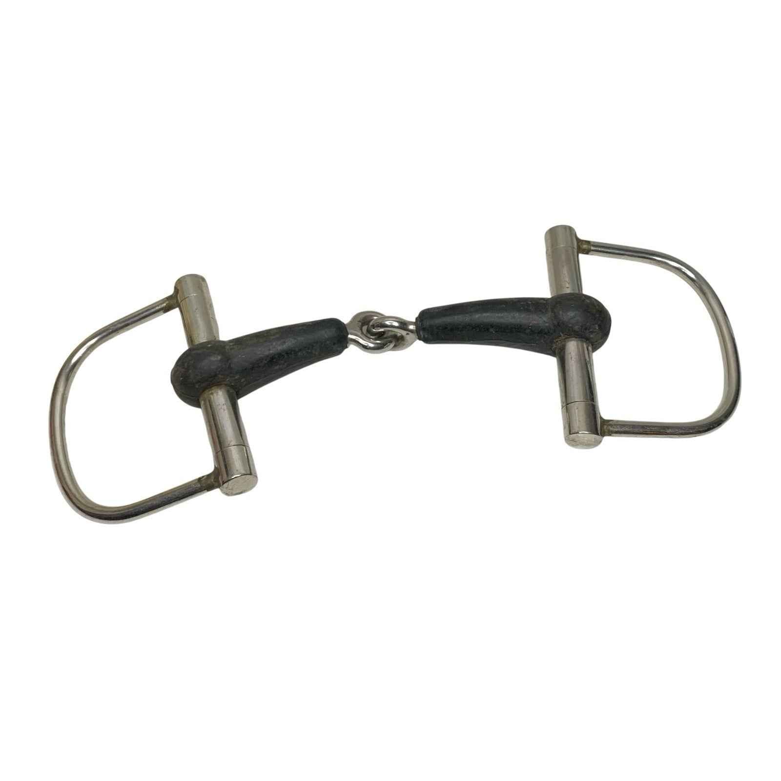 Rubber Covered Jointed D Ring D Race Stainless Steel Horse Pony Bit Good Conditi