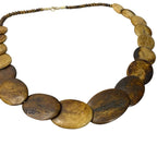 Interesting Vintage Ethnic North African Necklace - Polished Smooth Flat Beads