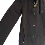 DKNY Women's Parka Coat, Black Hooded, Size S with Back Side Zip Slits BNWT