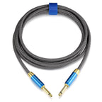 3M Guitar Cable 1/4" 6.35mm TRS Jack Instrument Lead Gold Braided Tweed Patch Cables & Leads by TheVoyageBird