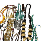 Vintage 1kg African Tribal Jewellery Bundle Carved Bovine Bone Necklaces