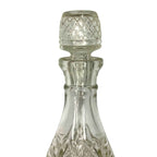 Vintage Cut Glass Decanter with Stopper Diamond Pattern 1960s