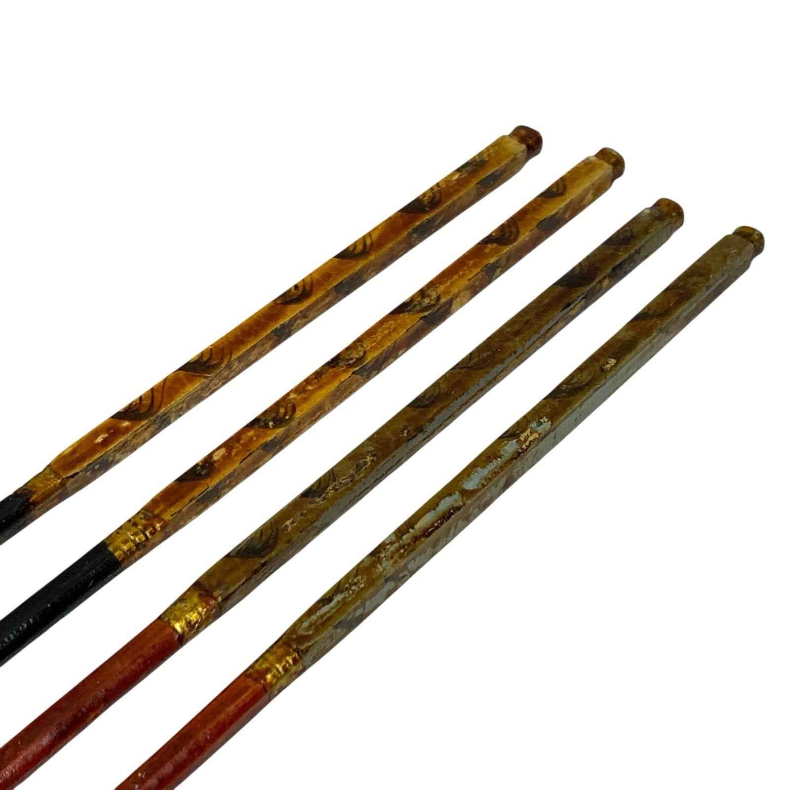 Vintage Chopsticks in Original Satin Case Holder 2 Pairs Asian Style