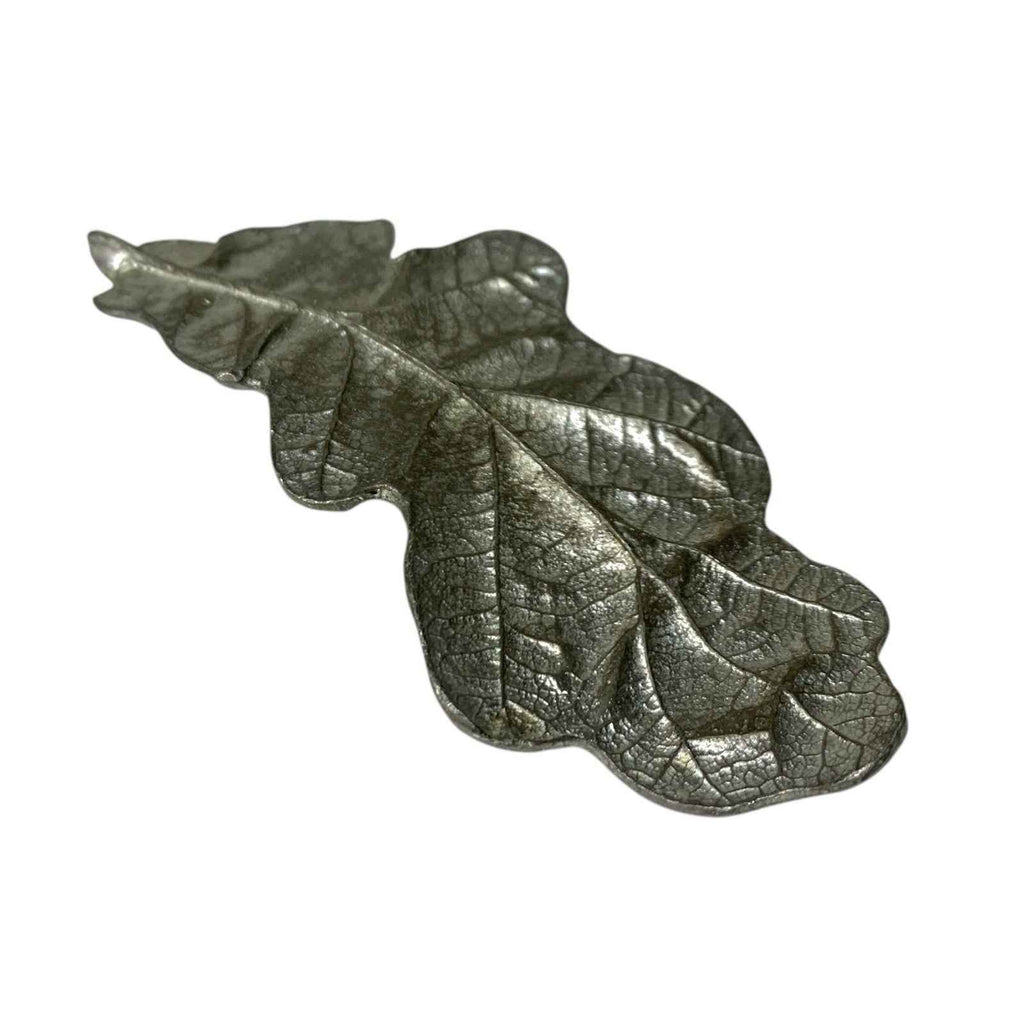 Vintage Pewter Oak Leaf Pendant for Necklace Silver Tone
